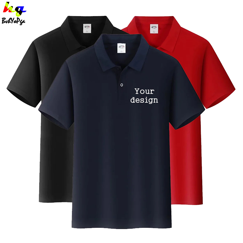 사용자 정의/디자인 로고 셔츠 DIY 로고 폴로 셔츠 남성과 여성 캐주얼 반팔 티셔츠 광고 셔츠